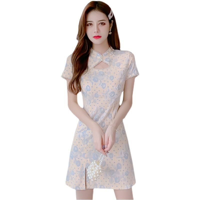 Cheongsam Jurk Chiffon Bloemenjurk Voor Dames