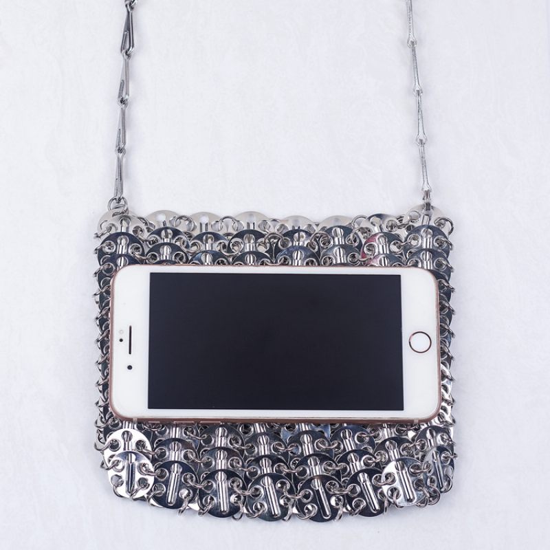 2024 Metalen Pailletten Grote Capaciteit Mobiele Telefoon Messenger Chain Tas Diy Handgemaakte Tas Dames Modetrend