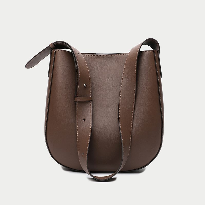 2024 Nieuwe Leren Damestas Grote Tas Capaciteit Bucket Bag Schouder Messenger Bag Trend