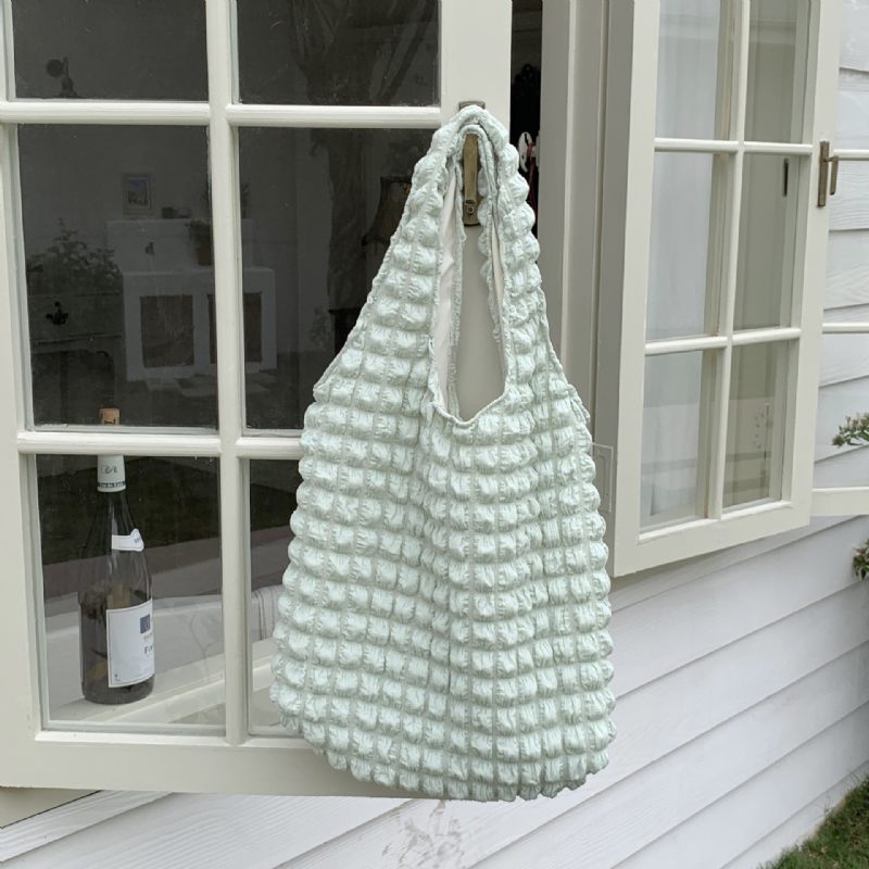 2522 Westerse Stijl Cloud Bubble Bloem Schoudertas Nieuwe Vest Tas Vrouwelijke Student Handtas Canvas Tas