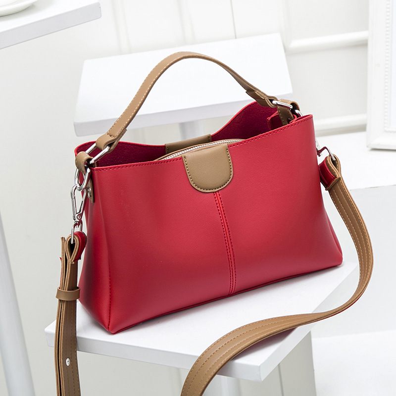 Dames 2024 Nieuwe Trend Kleurcontrast Handtas Mode Temperament Een Schouder Messenger Bag