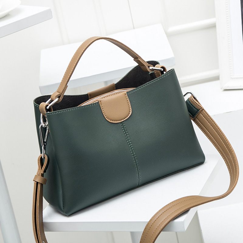 Dames 2024 Nieuwe Trend Kleurcontrast Handtas Mode Temperament Een Schouder Messenger Bag