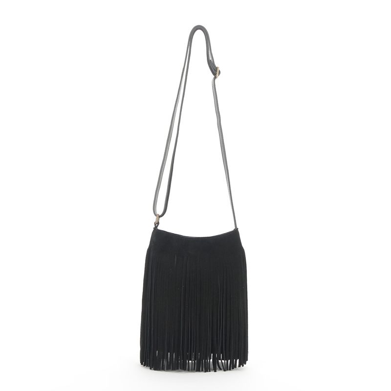 Design Damestas 2024 Nieuwe Retro Tassel Bag Kleine Vierkante Tas Leren Schoudertas Messenger