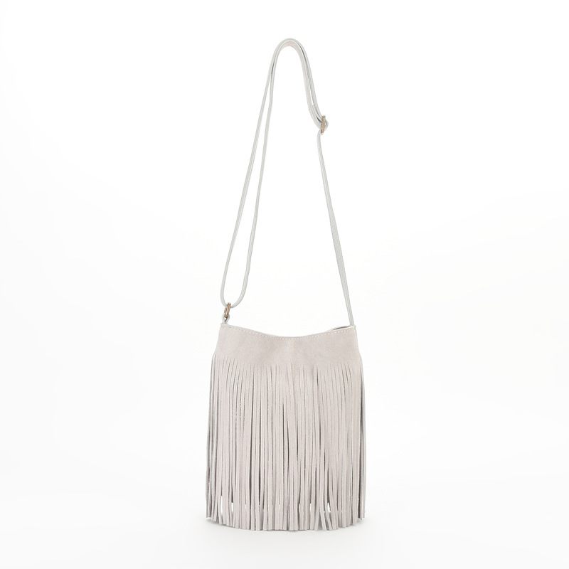 Design Damestas 2024 Nieuwe Retro Tassel Bag Kleine Vierkante Tas Leren Schoudertas Messenger