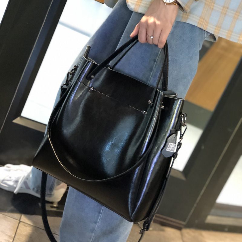 Koeienhuid Grote Vrouwelijke 2024 Nieuwe Schoudertas Draagbare Messenger Bag Echt Lederen Damestas High-end Gevoel