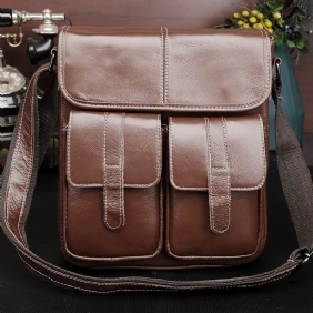 Koeienhuid Heren Schoudertas Messenger Bag Tas Echt Leer Casual Tas Mode