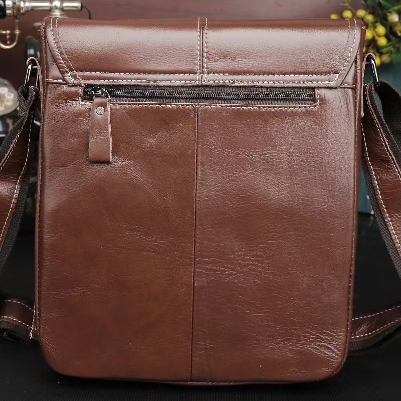 Koeienhuid Heren Schoudertas Messenger Bag Tas Echt Leer Casual Tas Mode