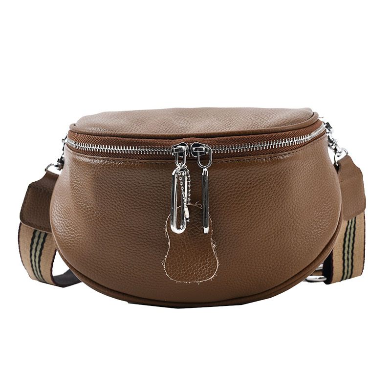 Leren Damestas Koeienhuid Zadel 2024 Nieuwe Trendy Mode Casual Borsttas Schouder Messenger Bag