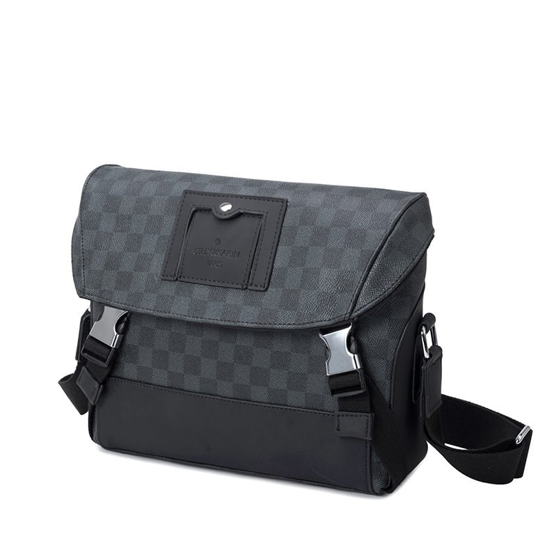 Messenger Bag Heren 2024 Nieuwe Herentas Dambord Mode Casual Tas Met Hoes Echte Koeienhuid Tas