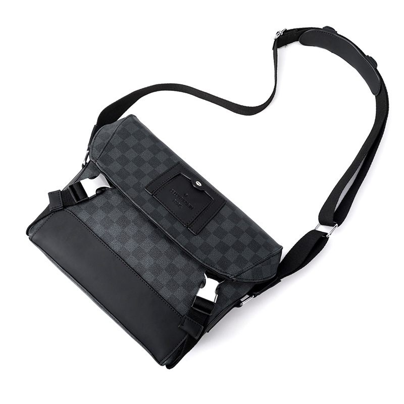 Messenger Bag Heren 2024 Nieuwe Herentas Dambord Mode Casual Tas Met Hoes Echte Koeienhuid Tas