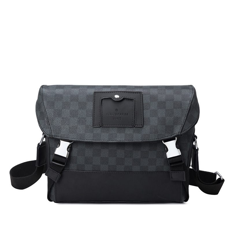 Messenger Bag Heren 2024 Nieuwe Herentas Dambord Mode Casual Tas Met Hoes Echte Koeienhuid Tas