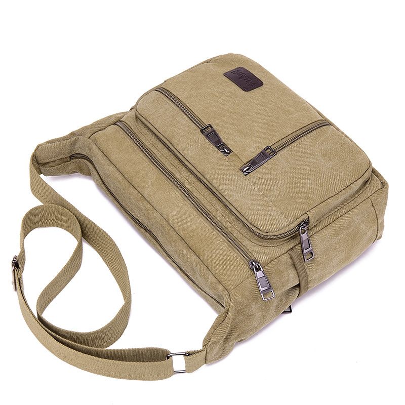 Nieuwe Canvas Tas Voor Heren Een Schoudertas Diagonale Tas Outdoor Leisure Retro Business Herentas Big Bag