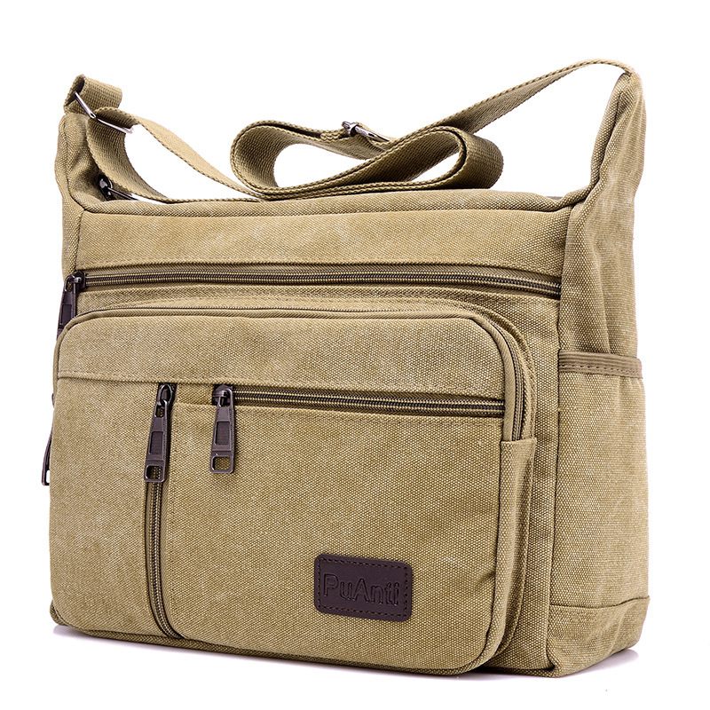 Nieuwe Canvas Tas Voor Heren Een Schoudertas Diagonale Tas Outdoor Leisure Retro Business Herentas Big Bag