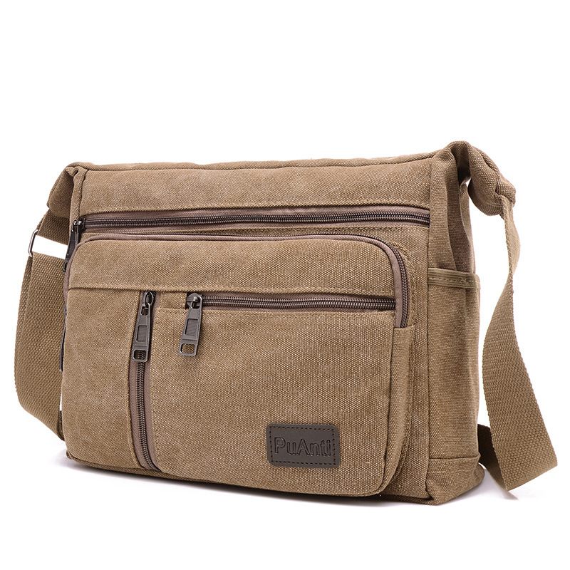 Nieuwe Canvas Tas Voor Heren Een Schoudertas Diagonale Tas Outdoor Leisure Retro Business Herentas Big Bag