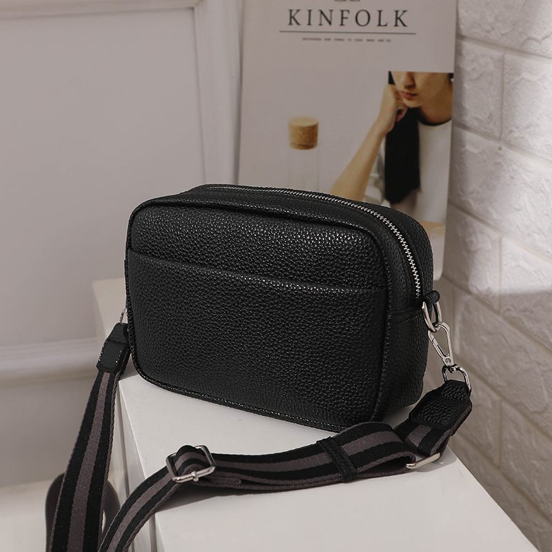 Trendy Dames 2024 Nieuwe Effen Kleur Pu Messenger Bag Damestas Schoudertas Kleine Vierkante Tas