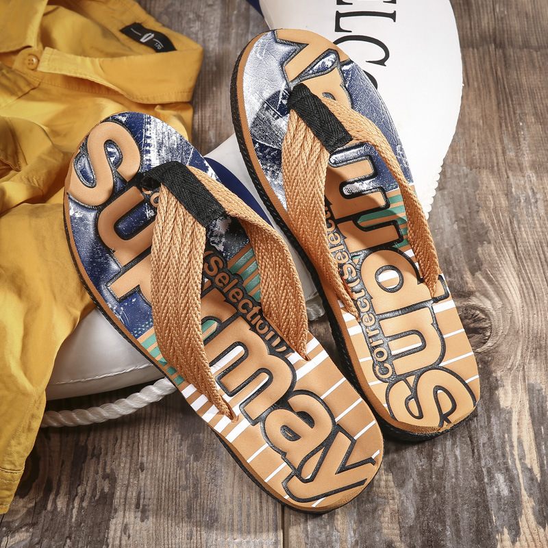 2024 Nieuwe Slippers Mannen Zomer Antislip Strand Schoenen Trendy Persoonlijkheid Outdoor Pinch Sandalen