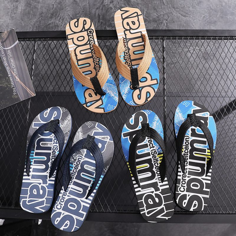 2024 Zomer Nieuwe Heren Casual Mode Sandalen Slippers Schoenen Strand Trend Letters Flip-flops