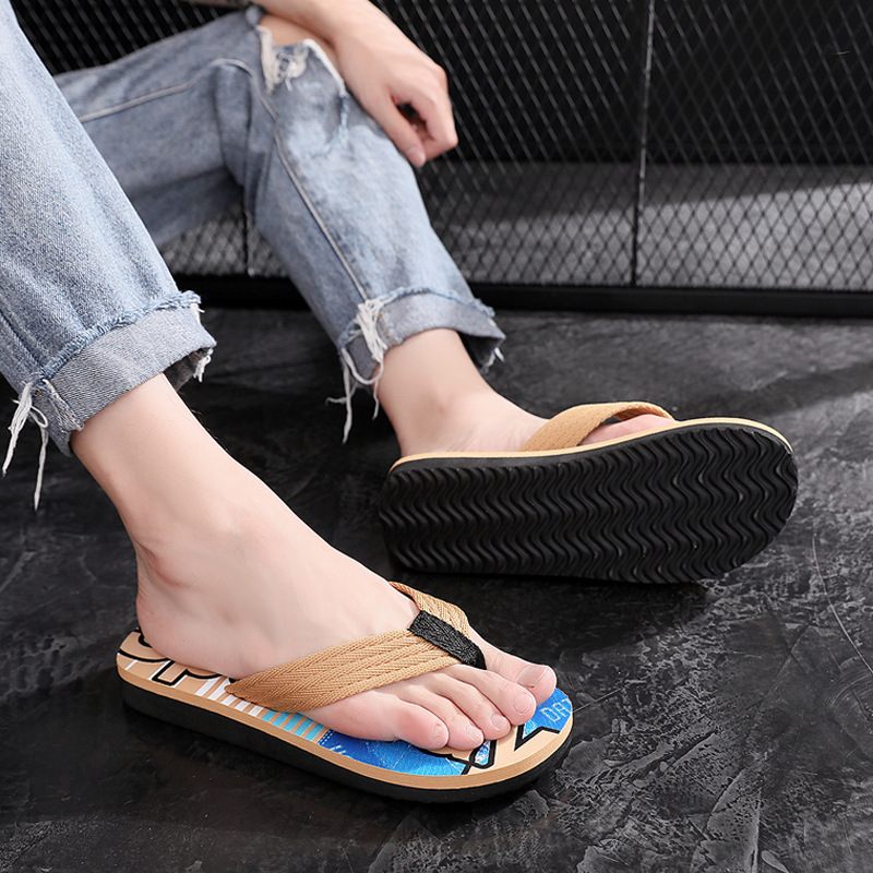 2024 Zomer Nieuwe Heren Casual Mode Sandalen Slippers Schoenen Strand Trend Letters Flip-flops