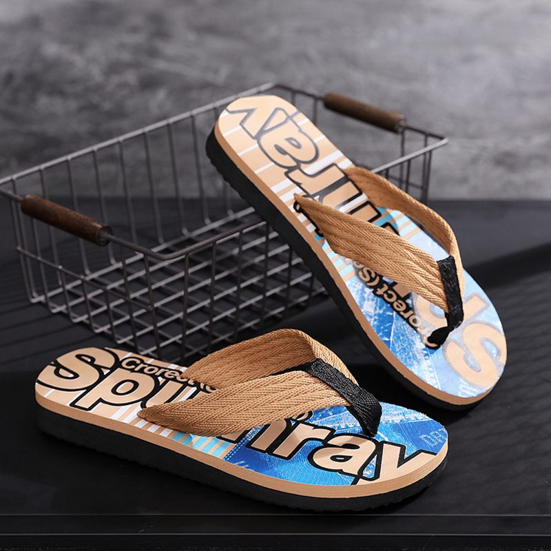 2024 Zomer Nieuwe Heren Casual Mode Sandalen Slippers Schoenen Strand Trend Letters Flip-flops