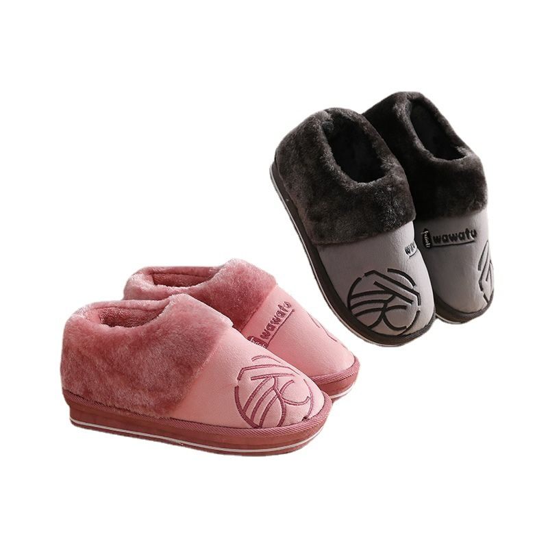 Katoenen Schoenen Tas Hak Pantoffels Heren Dikke Bodem Winterhuis Koppels Binnen Warm Antislip Dames Schattig