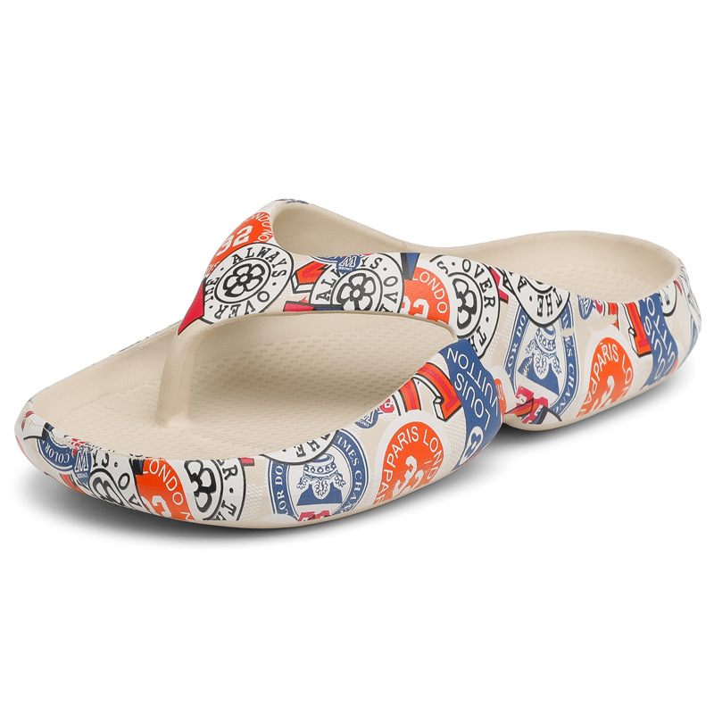 Nieuwe Herensandalen Pantoffels Schoenen Zomerprint Slippers Herenmode Met Dikke Zolen