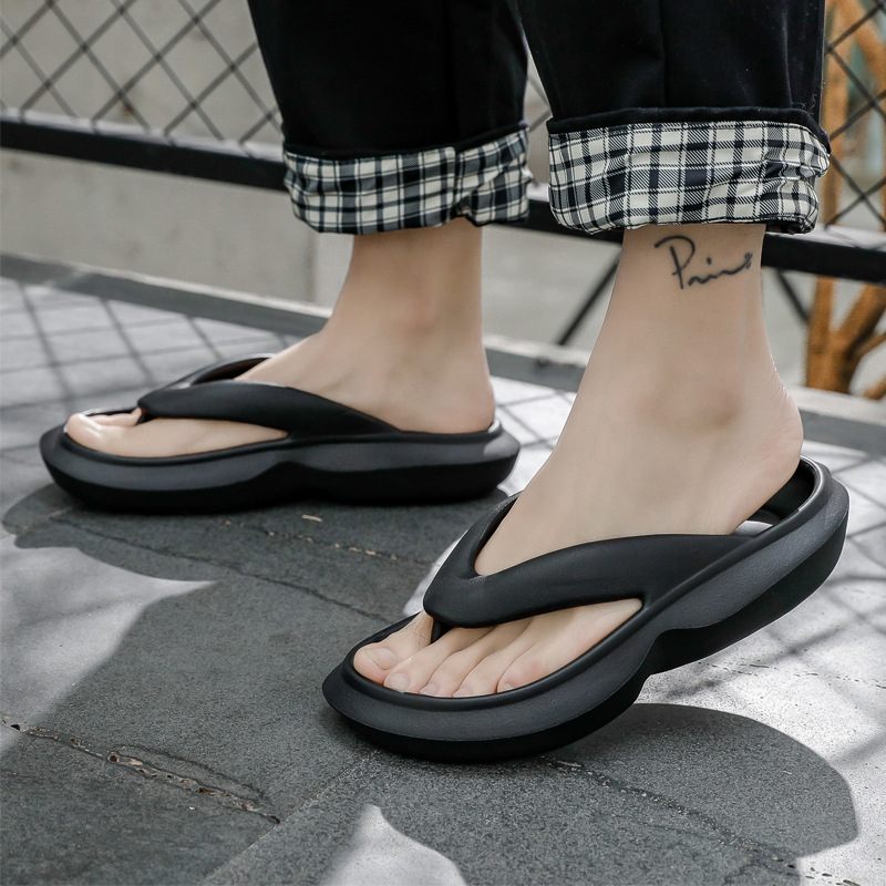 Nieuwe Zomer Dikke Zolen Slippers Mannen Antislip Flip-flop Sandalen Zachte Vrouwen