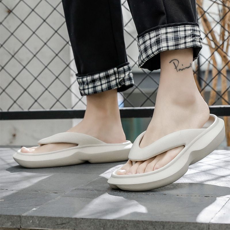 Nieuwe Zomer Dikke Zolen Slippers Mannen Antislip Flip-flop Sandalen Zachte Vrouwen