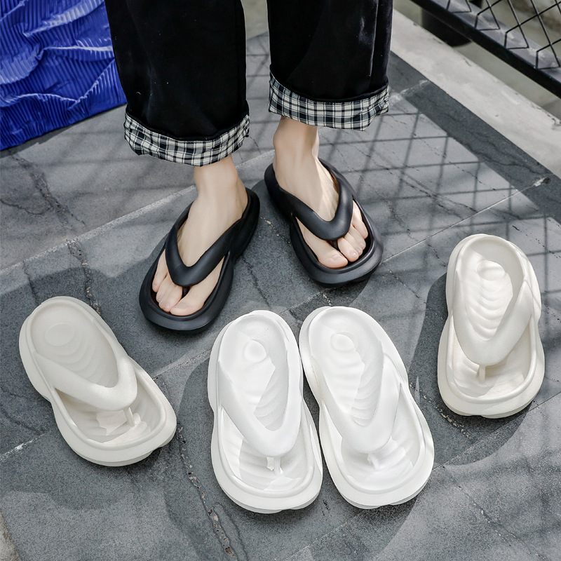 Nieuwe Zomer Dikke Zolen Slippers Mannen Antislip Flip-flop Sandalen Zachte Vrouwen