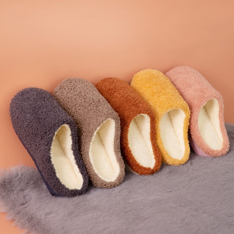 Pluche Katoenen Pantoffels Dameswinter Dikke Zolen Warme Indoor Antislip Huiswollen Paren Vloerslippers Voor Heren