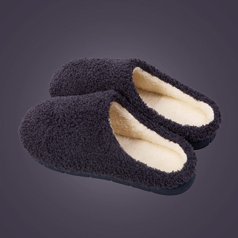 Pluche Katoenen Pantoffels Dameswinter Dikke Zolen Warme Indoor Antislip Huiswollen Paren Vloerslippers Voor Heren