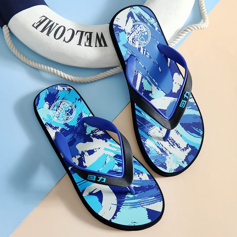 Slippers Heren 2024 Zomer Nieuwe Outdoor Antislip Strandslippers Bedrukte Mode-slippers