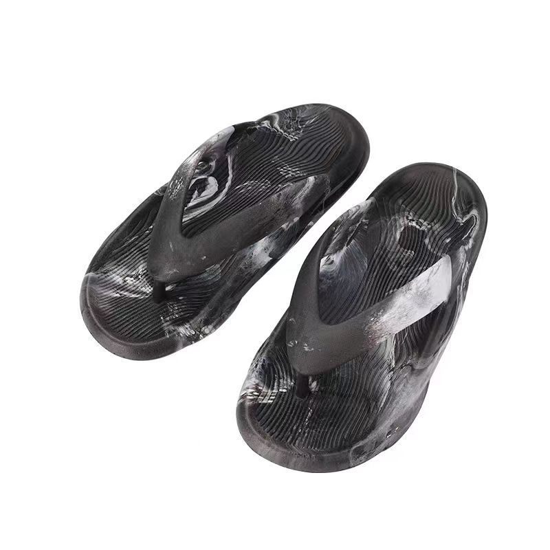 Slippers Heren Zomer Nieuwe Streamer Gradiënt Gemengde Kleur Dikke Bodem Trendy Zachte Antislip Sandalen Pantoffels Schoenen