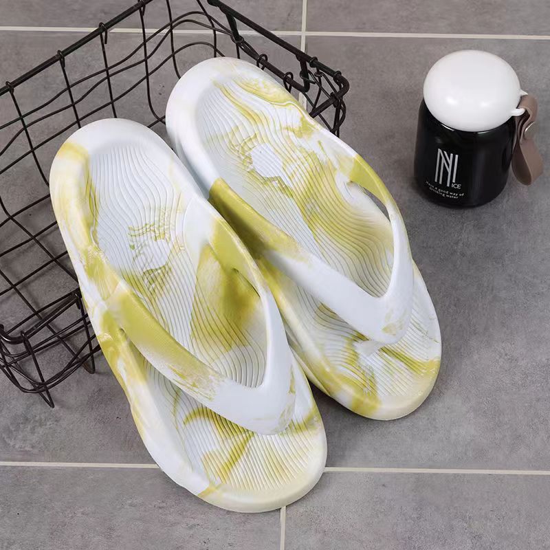 Slippers Heren Zomer Nieuwe Streamer Gradiënt Gemengde Kleur Dikke Bodem Trendy Zachte Antislip Sandalen Pantoffels Schoenen