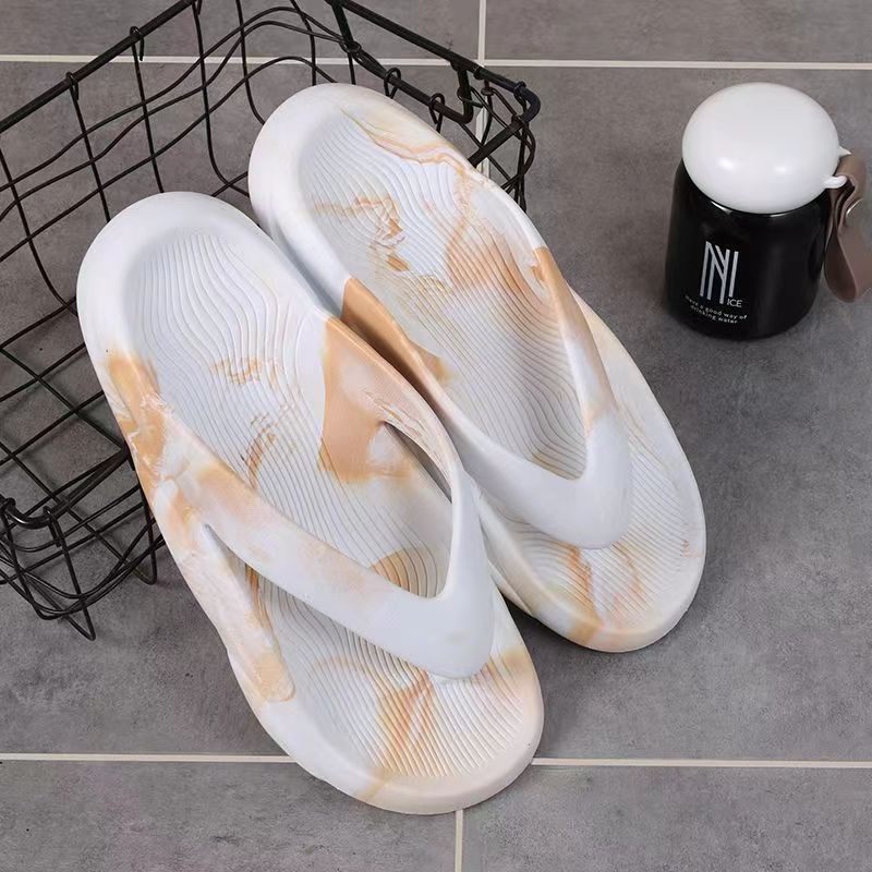 Slippers Heren Zomer Nieuwe Streamer Gradiënt Gemengde Kleur Dikke Bodem Trendy Zachte Antislip Sandalen Pantoffels Schoenen