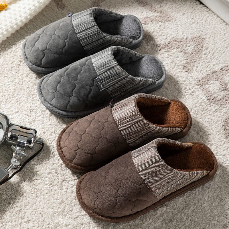 Warme Schoenen Heren Katoenen Pantoffels Mannen Plus Size Winter Verdikte Antislip Dikke Zool Zak Hak Slippers Modellen