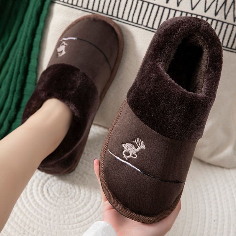 Warme Schoenen Heren Katoenen Pantoffels Mannen Plus Size Winter Verdikte Antislip Dikke Zool Zak Hak Slippers Modellen