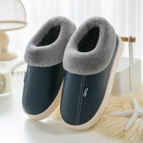 Waterdichte Pluizende Pantoffels Heren Herfst- En Wintertas Met Huiswarme Indoor Antislip Wollen Katoenen Schoenen Dames