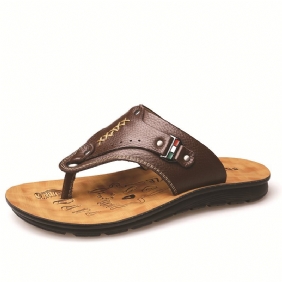 Zomer Nieuwe Herenschoenen Mode Heren Sandalen Antislip Strand Schoenen Open Teen Zachte Bodem Outdoor Lederen Flip-flops Mannen