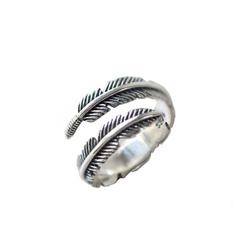 925 Sterling Zilveren Veer Thaise Ring Vintage