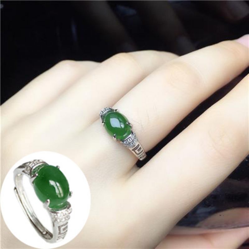 925 Verzilverde Chrysopraas Edelsteen Ring Vrouw Rode Agaat Sfeer Mode Verjaardagscadeau