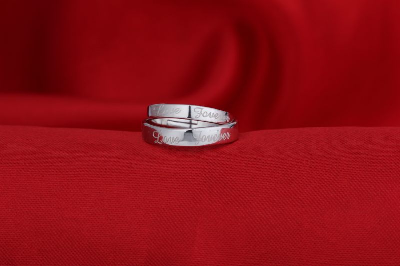 Engelse Bruiloft 925 Sterling Zilveren Paar Ring Mannen En Vrouwen Mode Opening