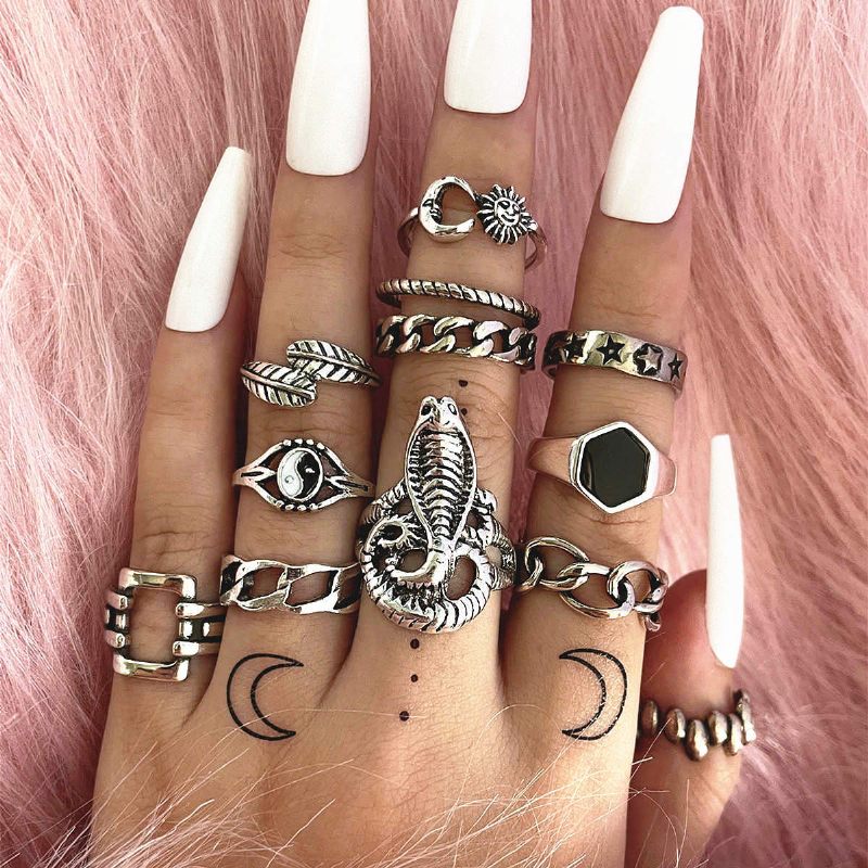 Gossip Snake Ketting Ring Vrouwen Niet Vervagen Liefde Hart Vlinder Schedel Joint Set