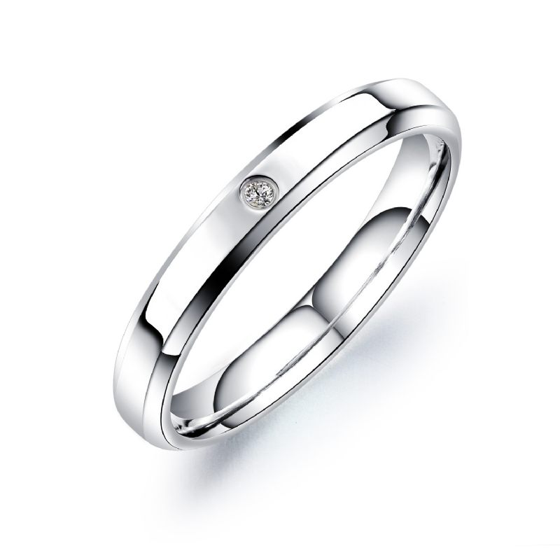 Nieuwe Accessoires Micro-set Diamanten Roestvrijstalen Paarring Titanium Stalen Glad Oppervlak Enkele Ring