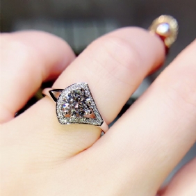 Nieuwe Full Diamond Moissanite Ring Hearts And Arrows Super Flash Vrouwelijke Verlovingsring