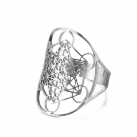 Persoonlijkheidstrend Single Product Titanium Stalen Sieraden Mode Holle Hexagram Ovale Roestvrijstalen Ring