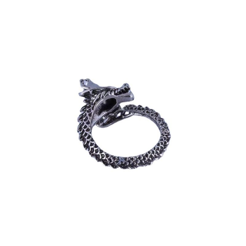 Retro Dragon Ring Heren Dominante Enkele Opening Trendy Heren- En Dames Wijsvingerring