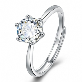 Ring Voorstel Paar Six-claw Diamond Ingelegd Moissanite Women's Open