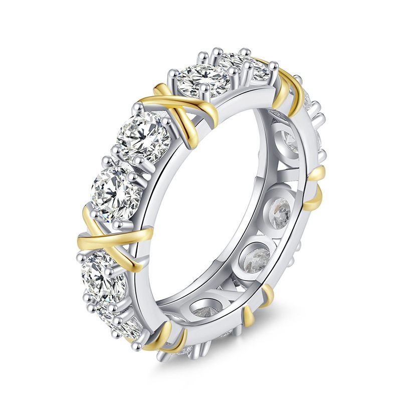 S925 Sterling Zilveren Kruisring Met Diamanten Voor Heren En Dames Paar Ringen Trendy Ring