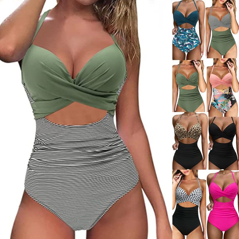 Mevr. Jin Yijia Eendelig Veelkleurig Bikini Slank Hoge Taille Badpak Vrouwelijk Om2145