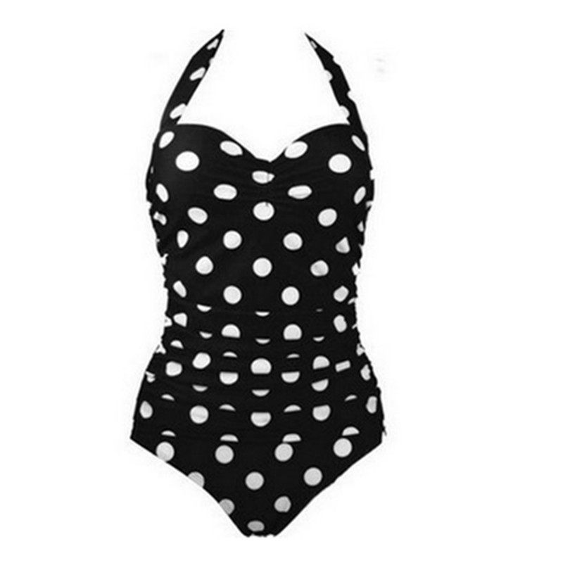 Nieuw Sexy Retro Polka Dot Badpak Uit Één Stuk Multicolor Plus Size